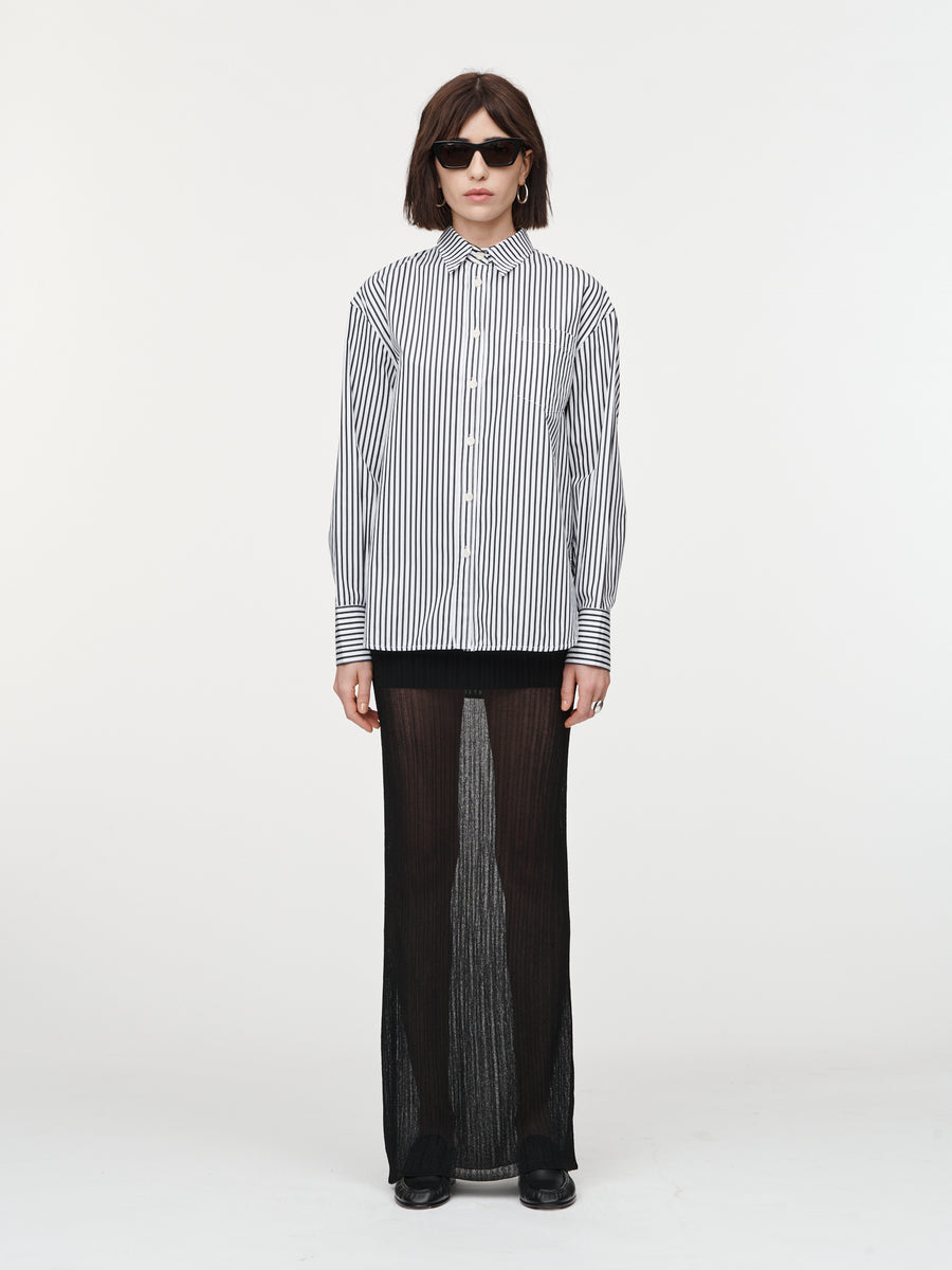 Oversized Shirt in Black x White Stripe – Maria McManus