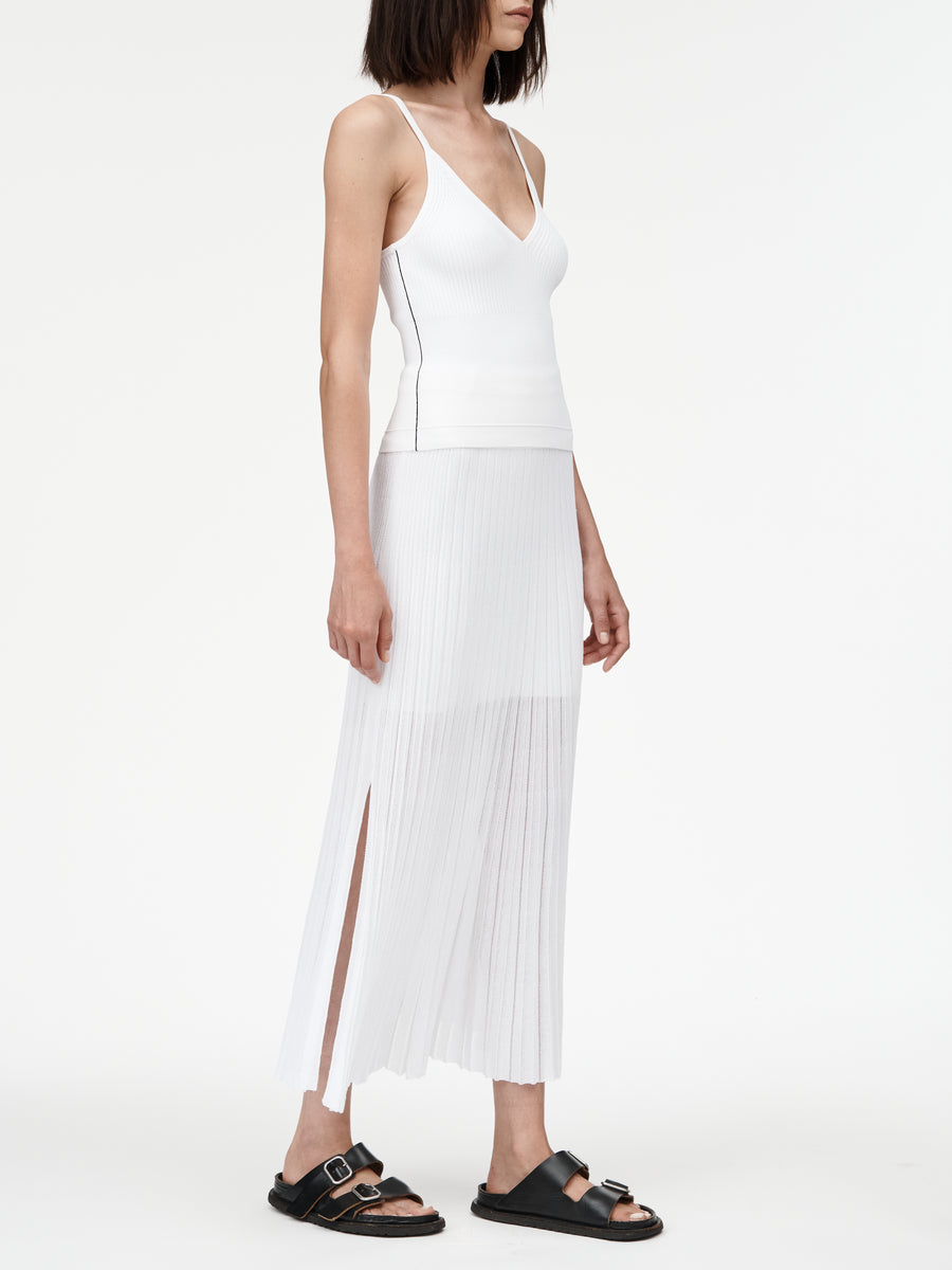 Sheer Pleat Skirt in White – Maria McManus