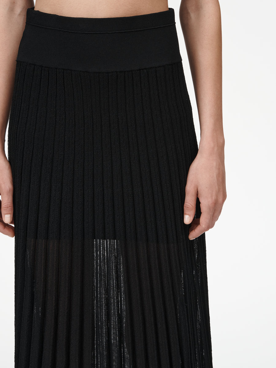 Sheer Pleat Skirt In Black Maria Mcmanus 1351