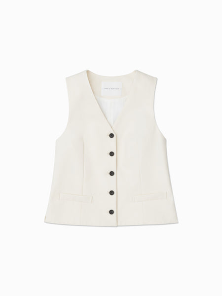 Tailored Vest in Ivory