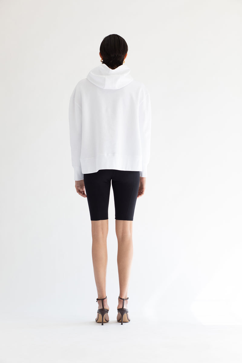 Organic Cotton Trapeze Hoodie in White