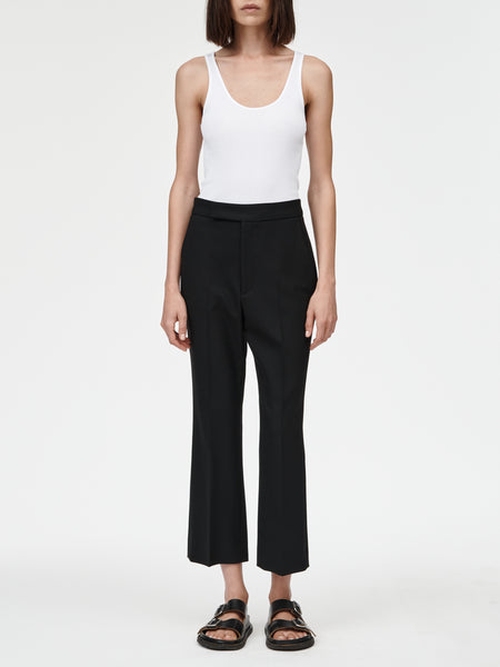 High Waisted Crop Trouser in Black
