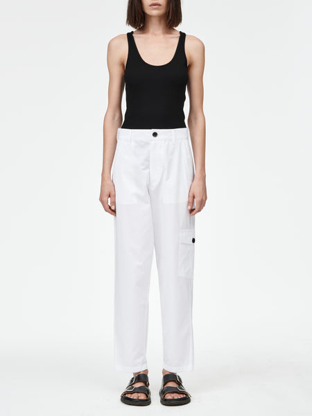 Cropped Cargo Pant in White