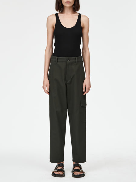 Cropped Cargo Pant in Seaweed