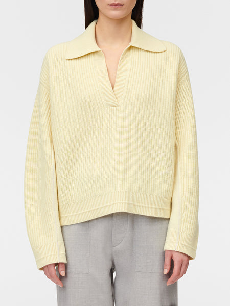 Split Sleeve Collar Sweater in Lemonade