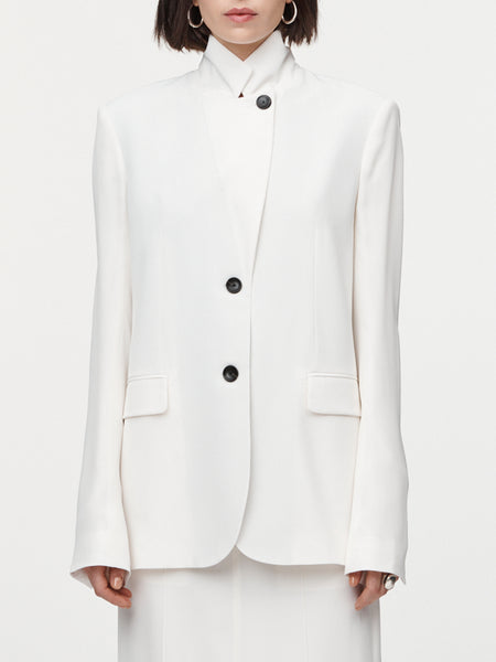 Single Breasted Convertible Blazer in Ivory