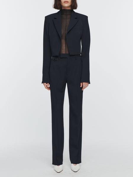 The Cropped Blazer in Midnight