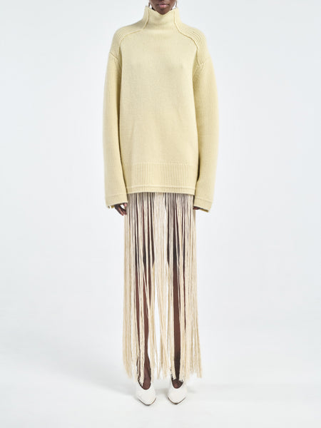 Button Mock Neck in Primrose