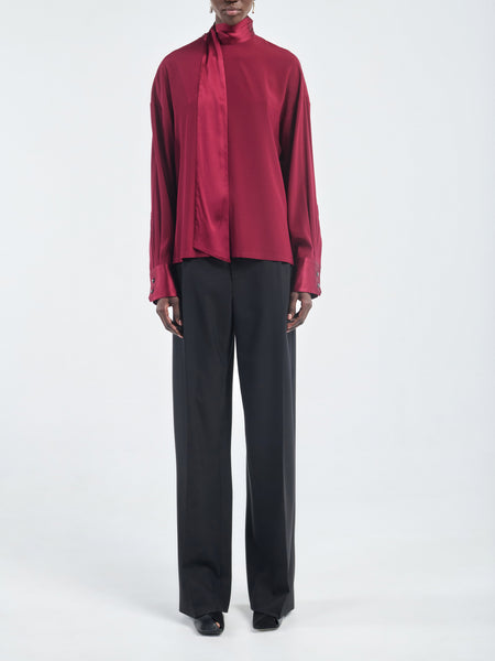 Scarf Blouse  in Ox Blood