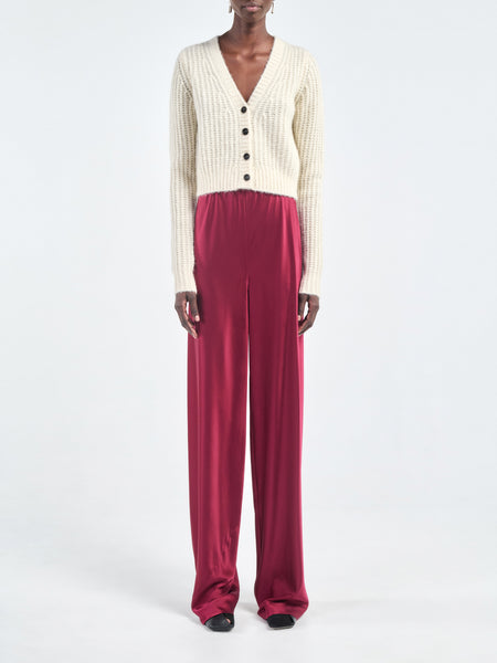 Bias Cut Trouser in Ox Blood