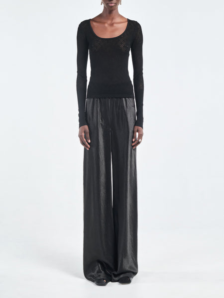 Scoop Lace Top in Black