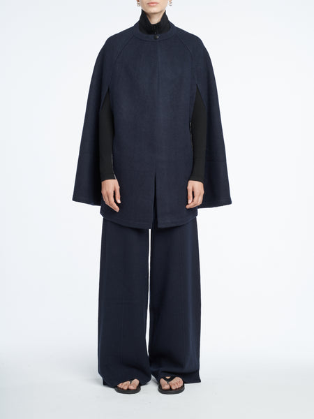 Felted Cape in Midnight Navy