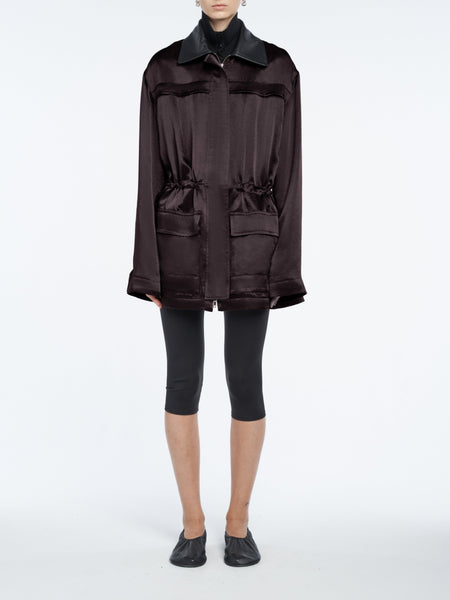 Drawstring Parka in Plum