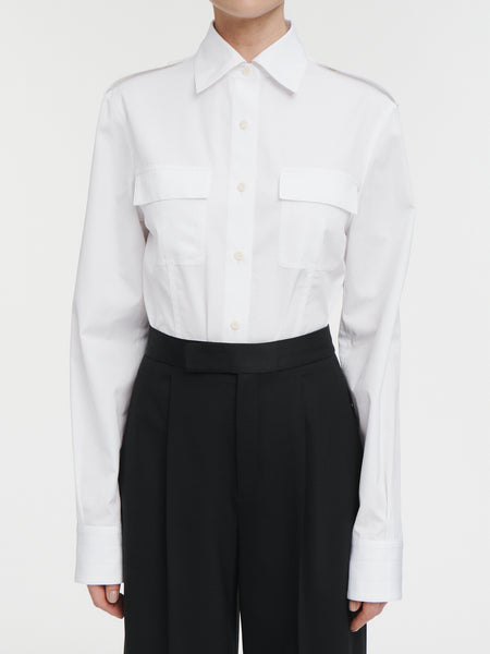 Military Shirt in White