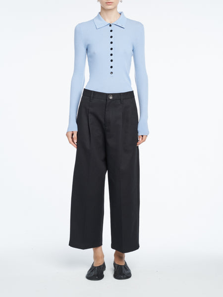 Tiny Button Polo in Sky Blue