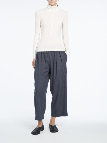 Tiny Button Polo in Ivory