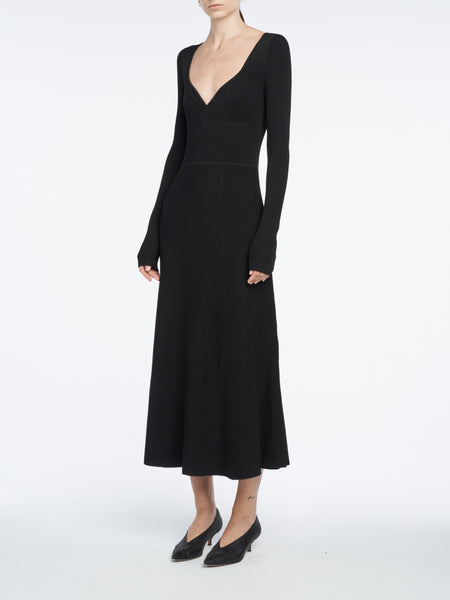 Ribbed Bustier Dress in Black