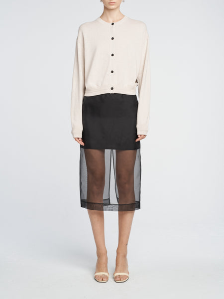 Low Rise Sheer Skirt in Black