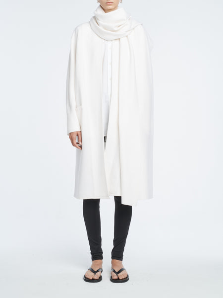 Felted Wrap Coat in Ivory