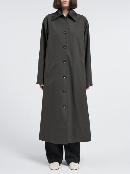 A-Line Swing Coat  in Dark Loden Green