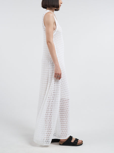 Lace Tank Dress in Milk White