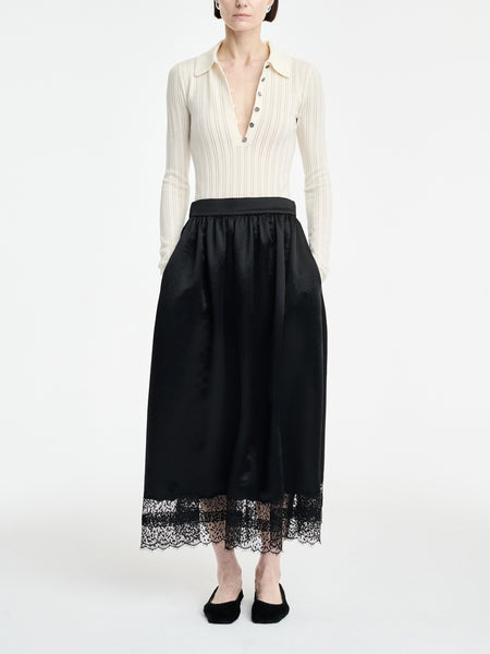 Gathered Skirt in Black