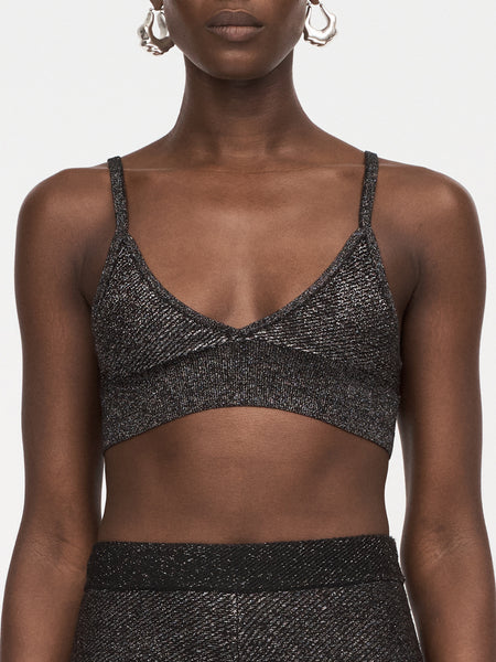 Metallic Bralette in Black Metallic