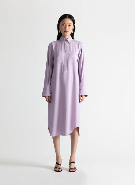 Split Sleeve Shirt Dress in Lilac