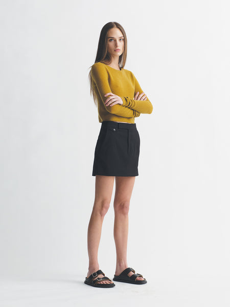 Trouser Mini Skirt in Black