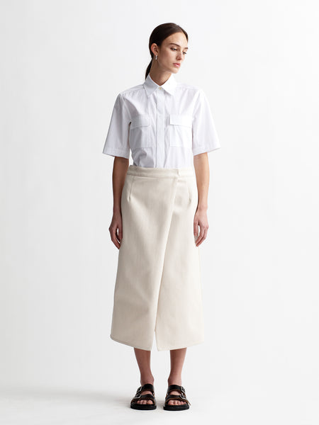 A-line Wrap Skirt in Ivory